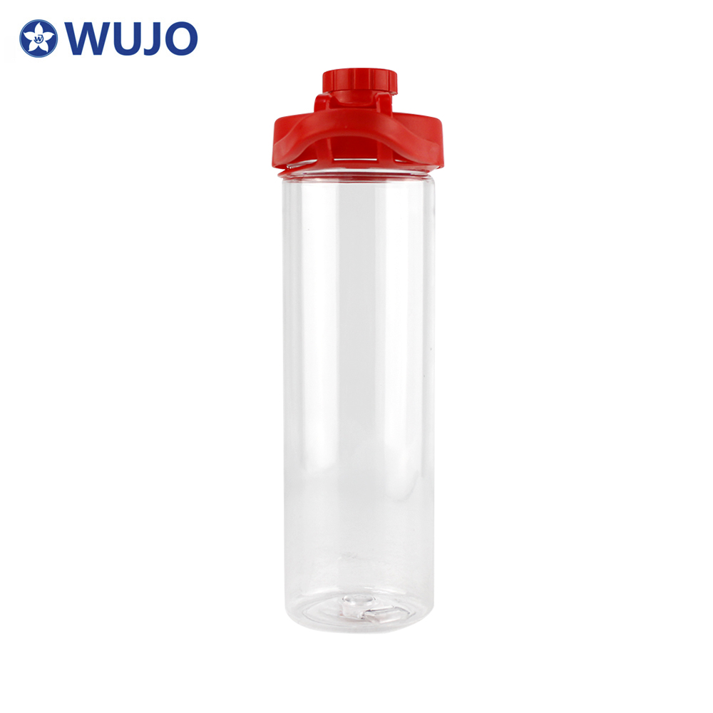 Wujo Hochwertige transparente Sport-Kunststoff-Wasserflasche