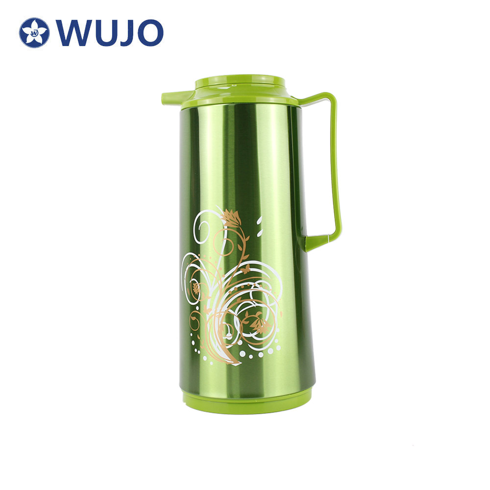Wujo-Fabrik glänzende rote Edelstahlglas-Innenkaffeekanne