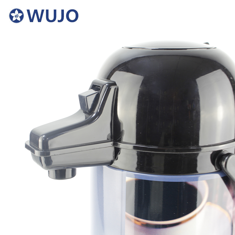 Wujo 1.9L gemusterte Glas-gefütterte Thermos-Airpot-Luftdruckpumpe Kaffee-Topf-thermische Jug-Teevakuum-Kolben
