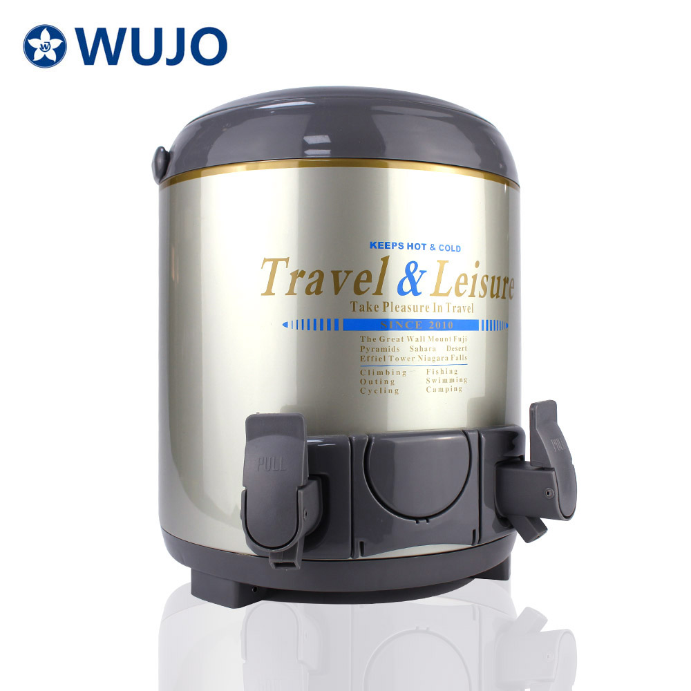 Wujo Thermos 8L 10L 12L Kaffeerestaurant Kommerzielle Doppelwand Edelstahl Tee Milch Tee Eimer mit Wasserhahn